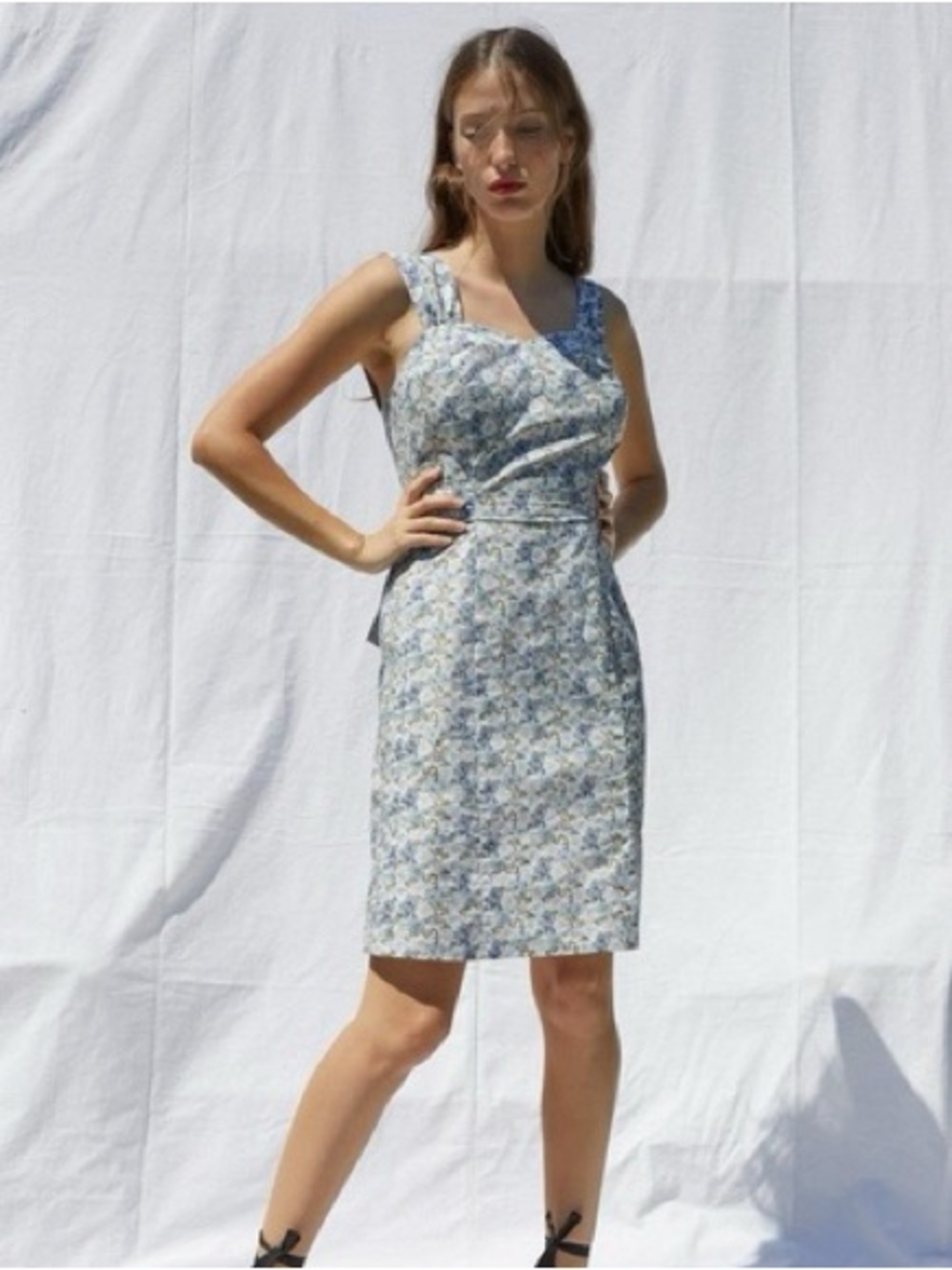 Rouje Blue and White Floral Sundress